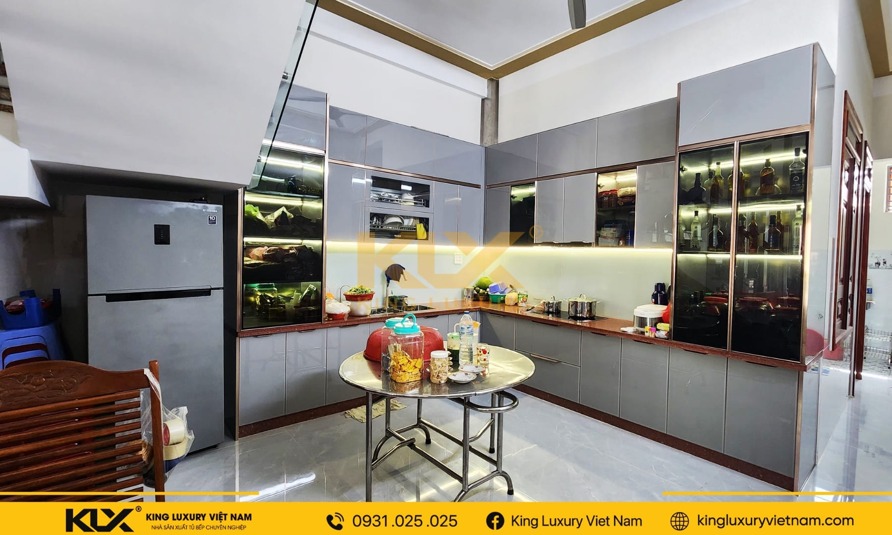 Thi công tủ bếp nhà chú Thuận