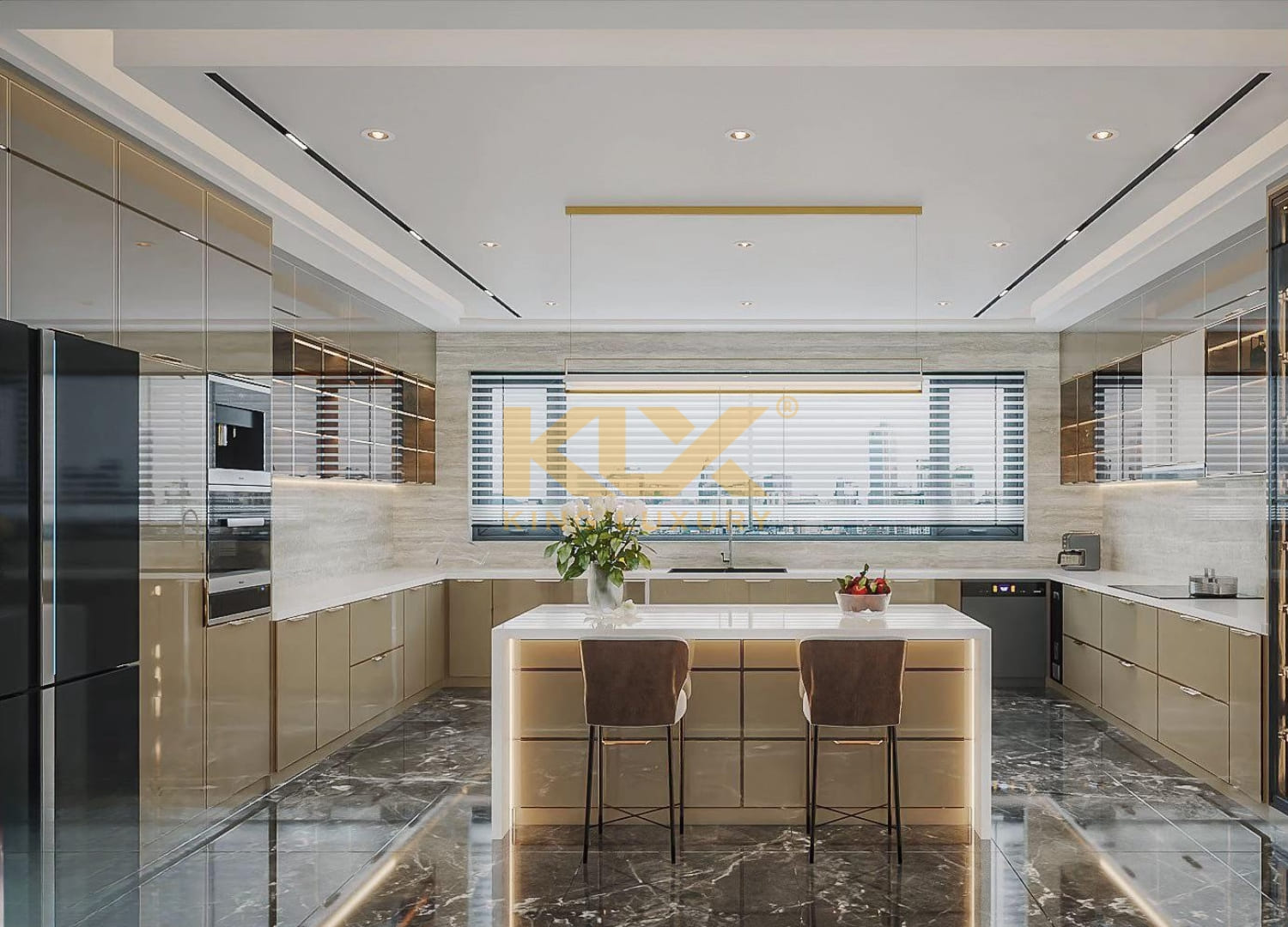 Mẫu thiết kế tủ bếp E